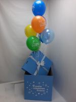 Коробка сюрприз голубая "С днём рождения"