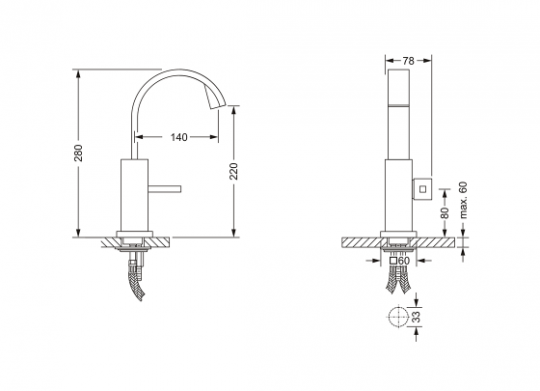 Однорычажный смеситель для раковины Jorger EMPIRE ROYAL 627.10.334 схема 1