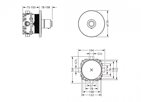 Термостатический смеситель для душа Jorger DELPHI 109.40.460 схема 2