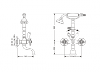 Классический вентильный смеситель для ванны Jorger DELPHI 109.20.100 схема 2