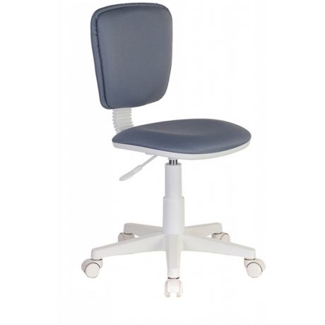 Кресло детское Бюрократ CH-W204NX, PL белый, ткань серый 15-48, без подлокотников