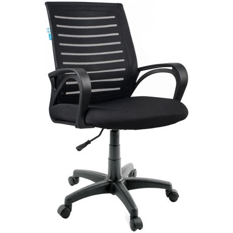 Кресло оператора Helmi HL-M16 R "Vivid", спинка ткань-сетка черная/сиденье ткань черная