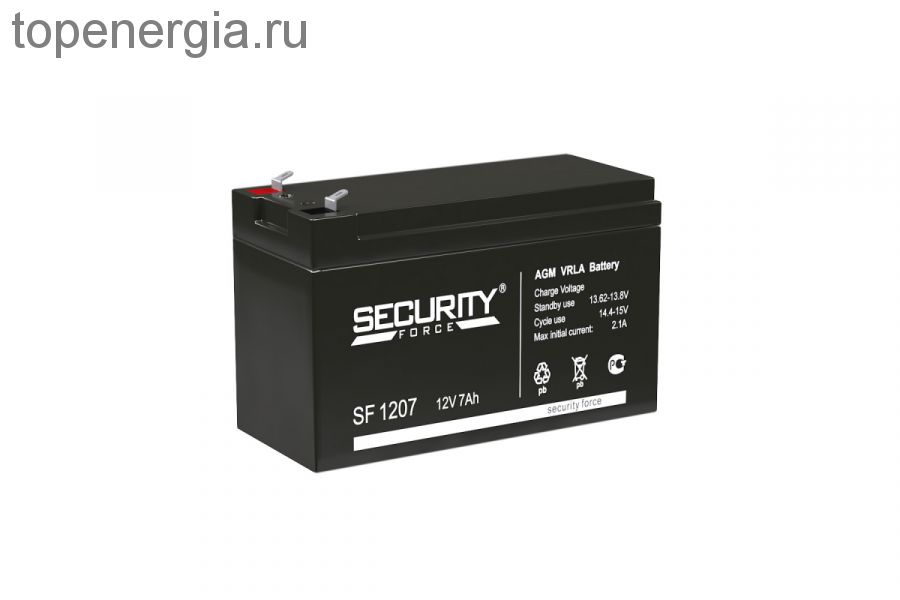Аккумулятор герметичный VRLA свинцово-кислотный SECURITY FORCE SF 1207 (12V/7Ah)