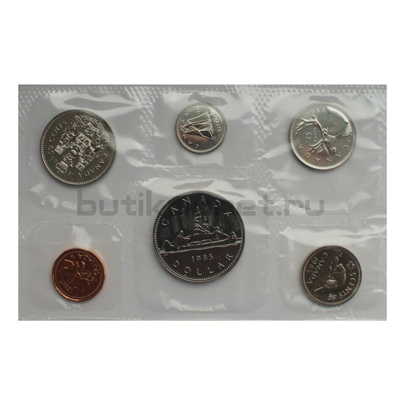 Официальный годовой набор монет 1985 Канада  (6 монет в запайке)