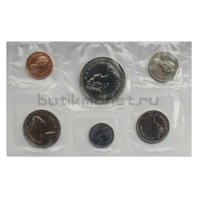Официальный годовой набор монет 1980 Канада  (6 монет в запайке)