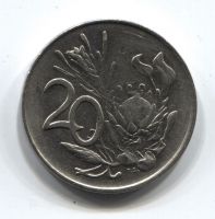 20 центов 1987 ЮАР