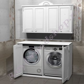 Шкаф для стиральной и сушильной машин "Руссильон PROVENCE-Дупль  белый"