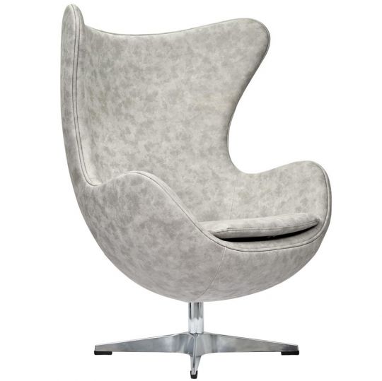 Кресло EGG CHAIR светло-серый матовый с эффектом 
состаренная кожа