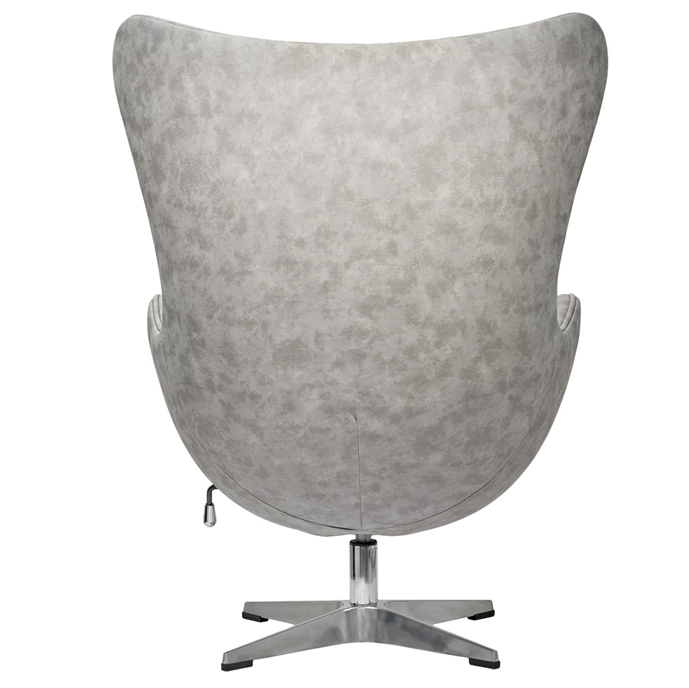 Кресло EGG CHAIR светло-серый матовый с эффектом состаренная кожа