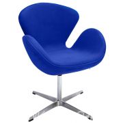 Кресло SWAN CHAIR синий, искусственная замша