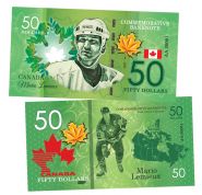 50 dollars Canada - Mario Lemieux (Марио Лемье). Легенды хоккея (Canadian Hockey Legends). UNC