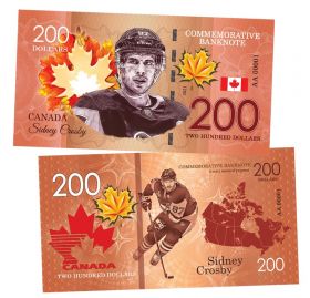 200 dollars Canada - Sidney Crosby (Сидни Кросби). Легенды хоккея (Canadian Hockey Legends). UNC Oz ЯМ