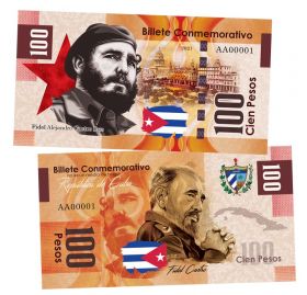 100 песо (Pesos) — Куба. Фидель Кастро(Fidel Castro). Памятная банкнота. UNC Oz ЯМ