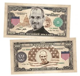 100 долларов (USA Dollars) — США. Стив Джобс (Steve Jobs). Памятная банкнота. UNC