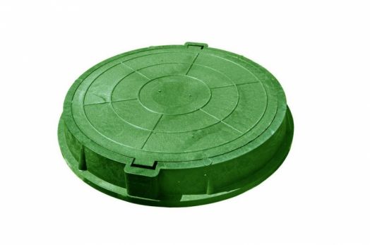 Люк полимерный ЛПП-Лл, нагрузка 3 т., (нар.диам. 750мм*60мм) зеленый