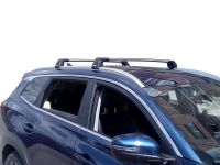 Багажник на крышу Chery Tiggo 8 Pro, Turtle Air 2, аэродинамические дуги на интегрированные рейлинги (серебристый цвет)