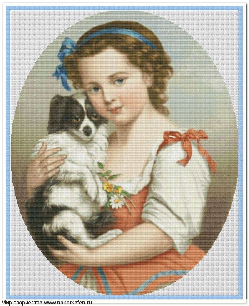 Набор для вышивания "Девочка с собакой"