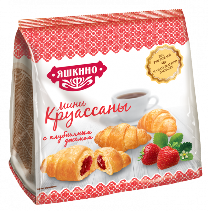Круассаны Мини клубника-джем 180г Яшкино