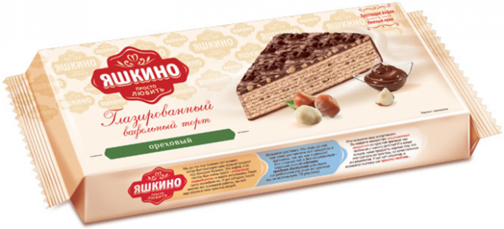 Торт Вафельный ореховый глазиров. 250г Яшкино
