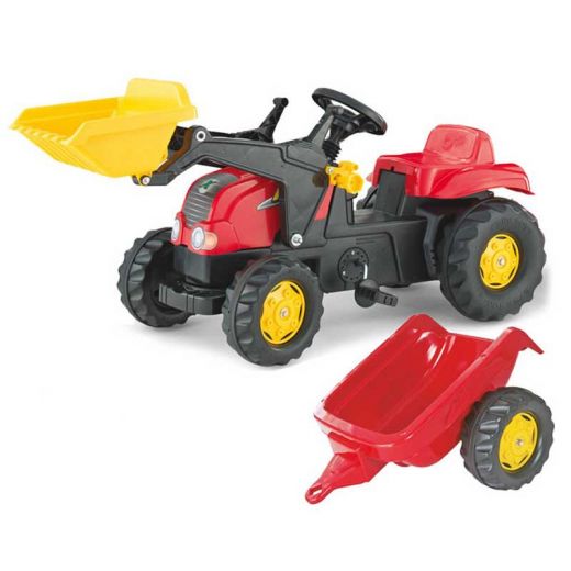 Педальный трактор с ковшом и прицепом - Rolly Toys rollyKid 2-5 лет 023127