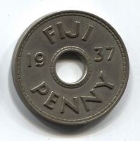 1 пенни 1937 Фиджи