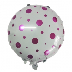 Кружочки конфетти цвета фуксии фольгированный шар (круг) с гелием