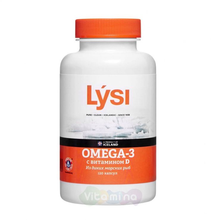 Lysi Omega 3 с витамином D, 120 капсул