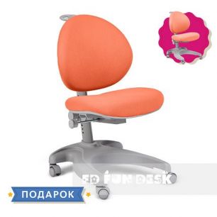 Детское эргономичное кресло FunDesk Cielo Grey+ оранжевый чехол!