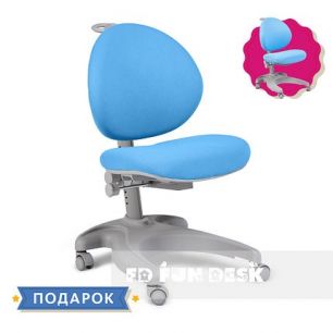 Детское эргономичное кресло FunDesk Cielo Grey+ с голубым чехлом!
