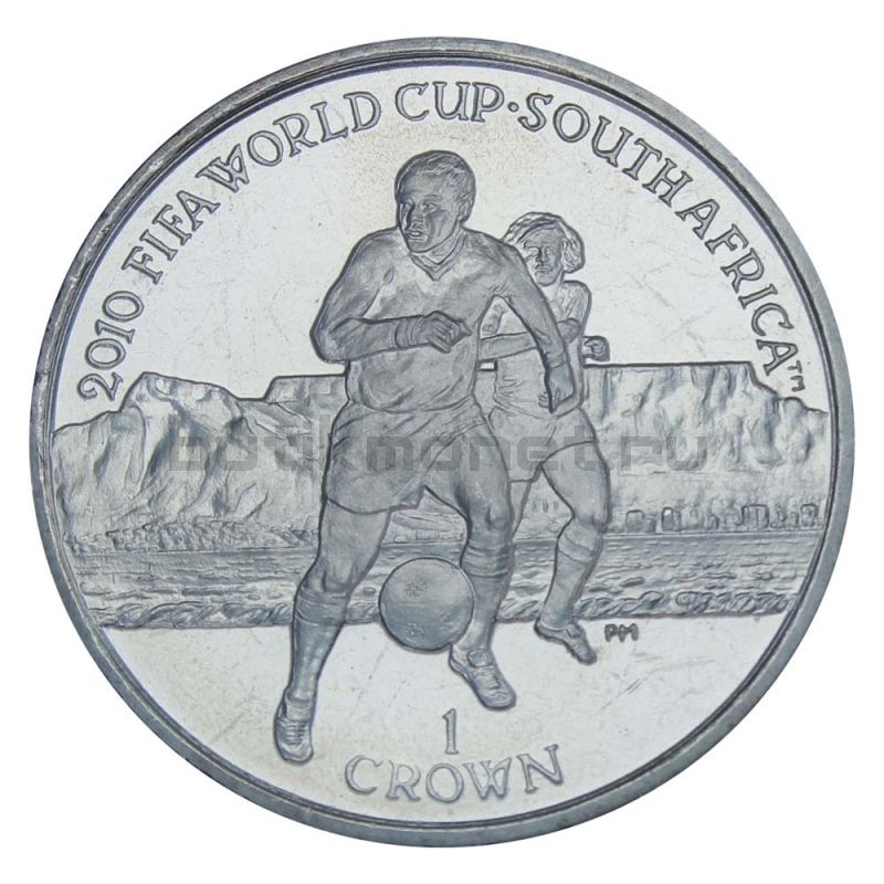 1 крона 2010 Остров Мэн Чемпионат мира по футболу 2010 в ЮАР