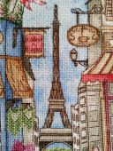 "Street in Paris". Digital cross stitch pattern.