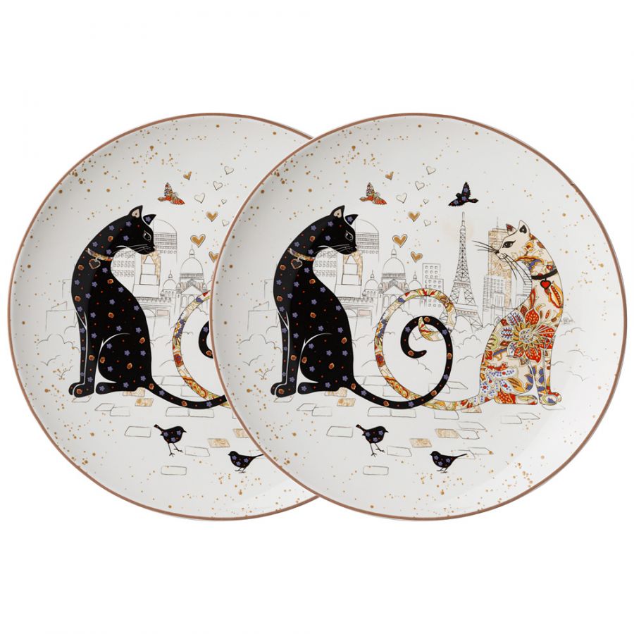 Набор тарелок закусочных "Парижские коты" 2 шт. 20.5 см