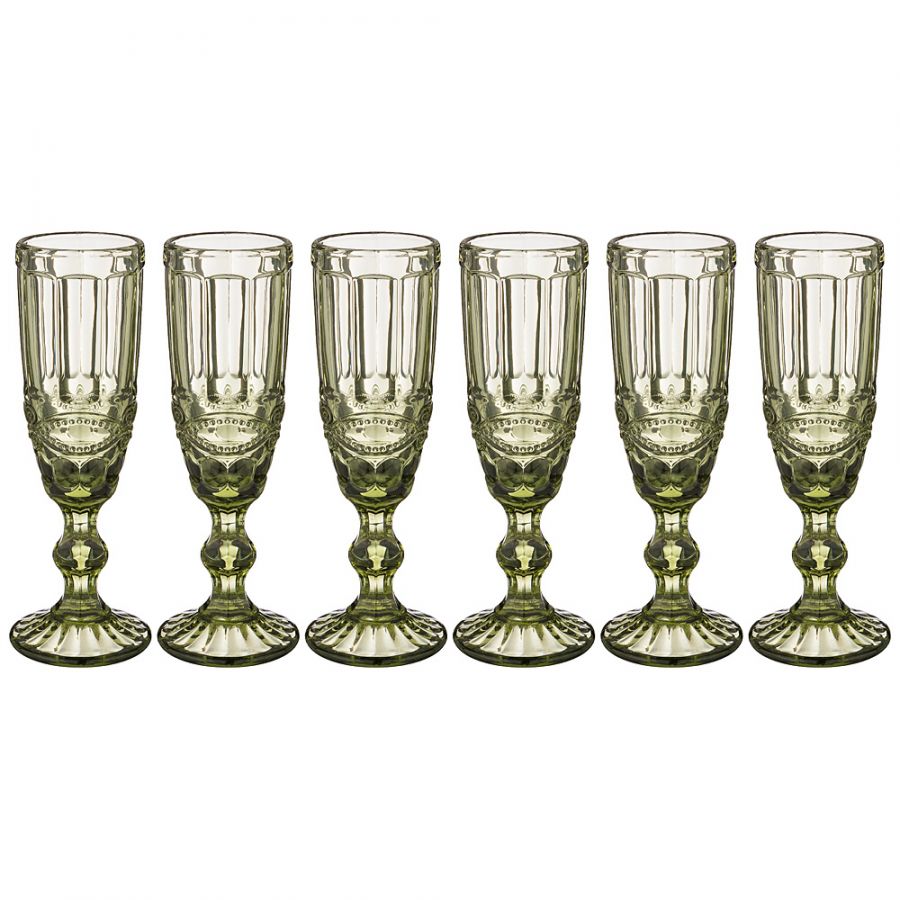 Набор бокалов для шампанского "Серпентина" из 6шт. серия "Muza color" 150мл. / h=20 см