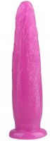 Розовая рельефная анальная втулка - 28 см.