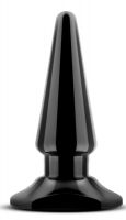 Чёрная анальная пробка Easy Plug - 10,16 см.