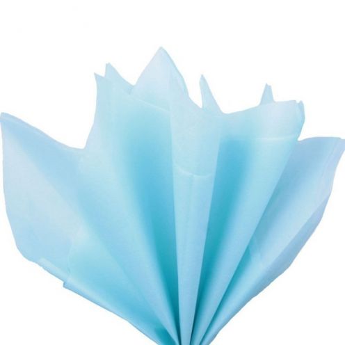 Бумага упаковочная тишью, светло-голубой, 50 см х 66 см
