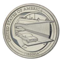1 доллар 2021 США Мост-тоннель через Чесапикский залив, Вирджиния (Американские инновации)