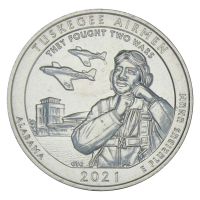 25 центов 2021 США Национальное историческое место - Пилоты из Таскиги S