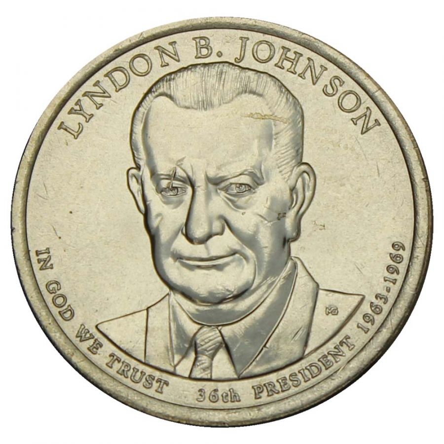 1 доллар 2015 США Линдон Джонсон (Президенты США) UNC