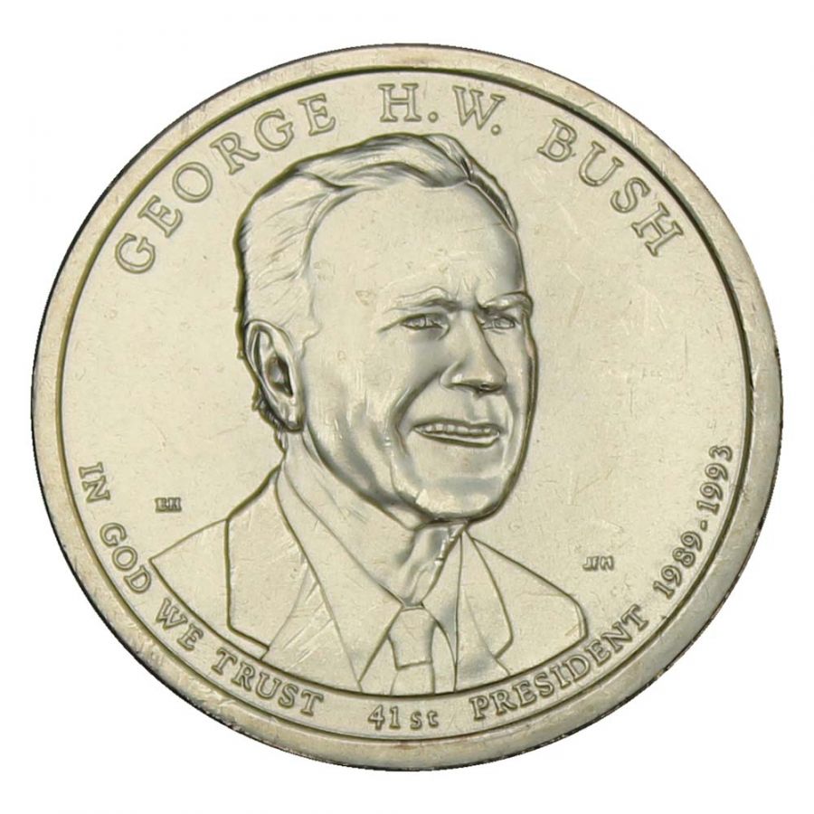 1 доллар 2020 США 41-й президент Джордж Герберт Уокер Буш P (Президенты США)