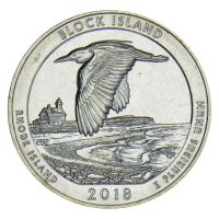 25 центов 2018 США Национальное убежище дикой природы острова Блок S