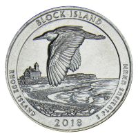 25 центов 2018 США Национальное убежище дикой природы острова Блок D