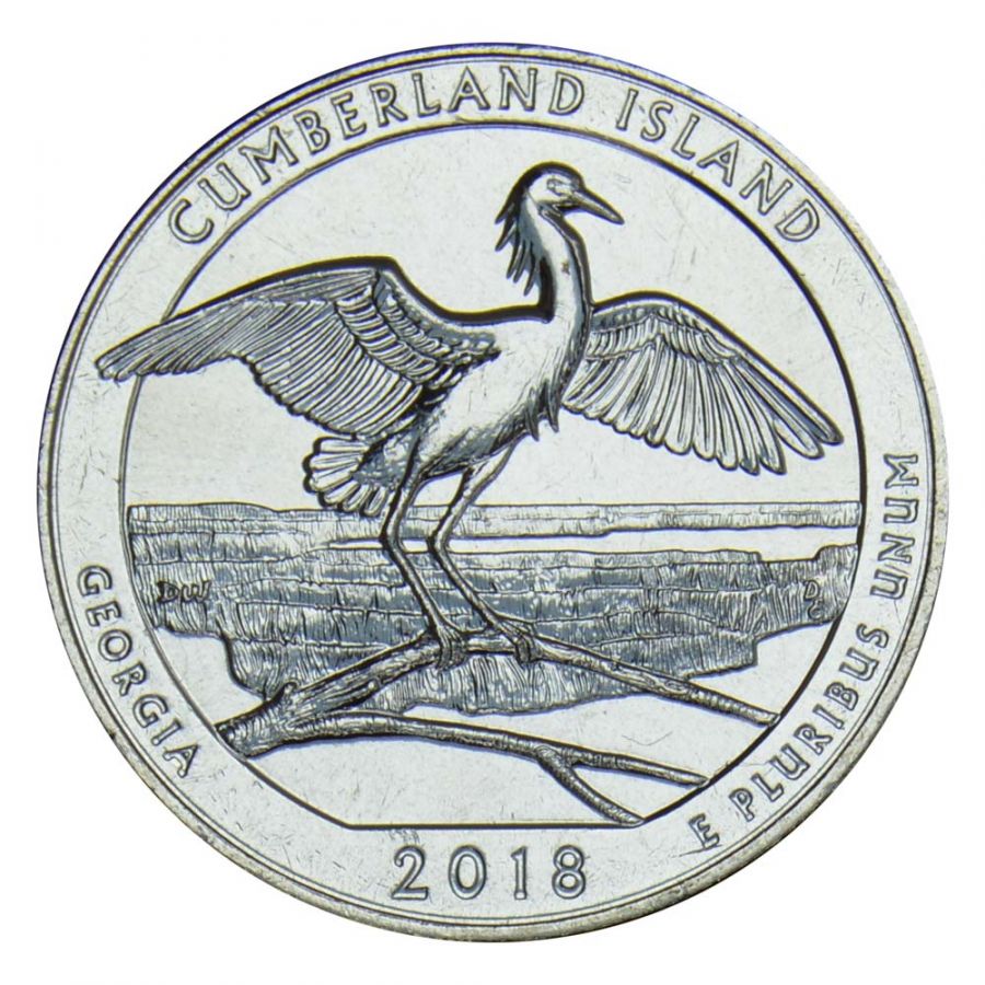 25 центов 2018 США Национальное побережье острова Кумберленд D