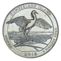 25 центов 2018 США Национальное побережье острова Кумберленд P