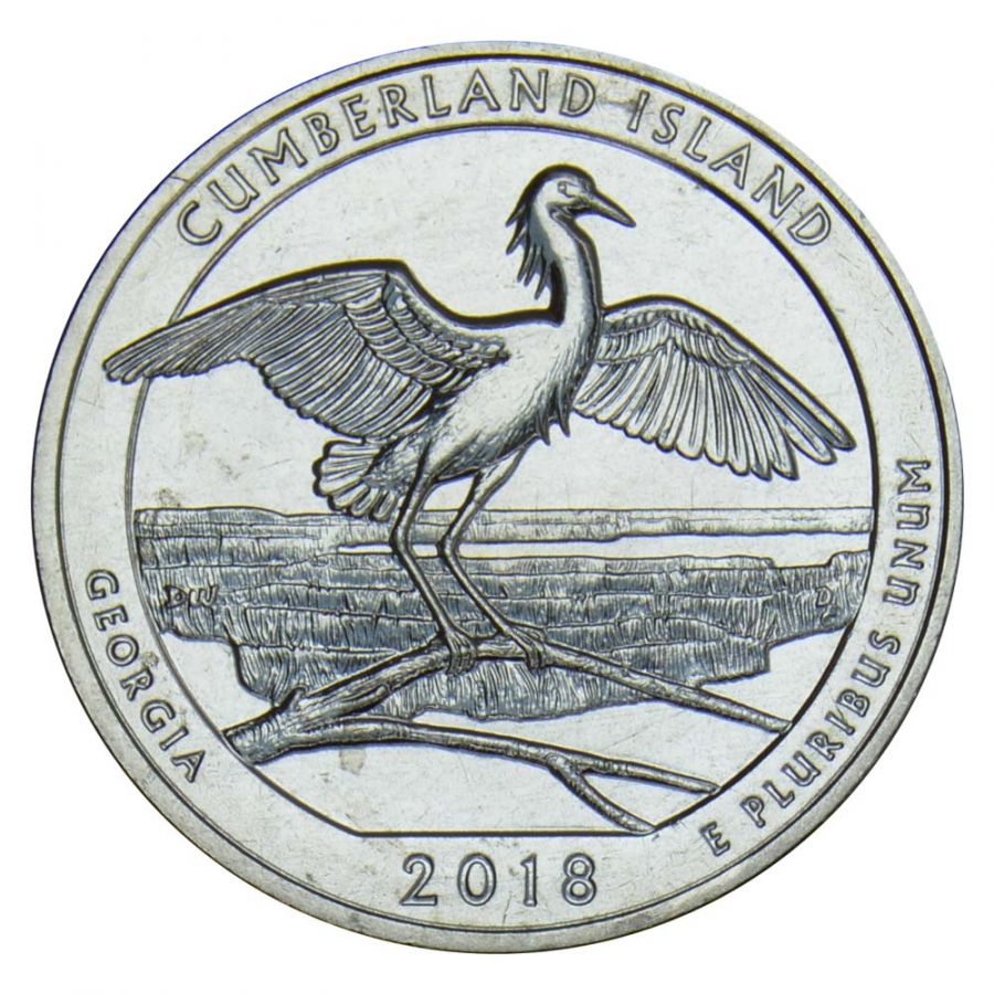 25 центов 2018 США Национальное побережье острова Кумберленд S