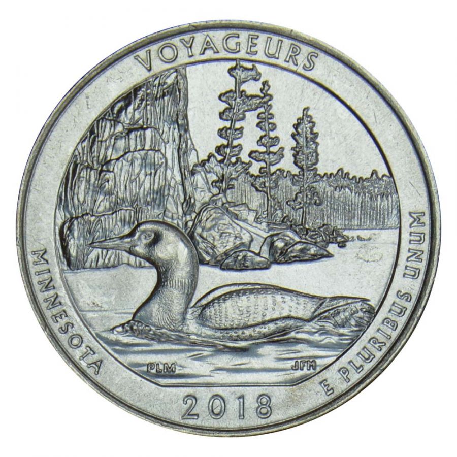 25 центов 2018 США Национальный парк Вояджерс D