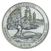 25 центов 2018 США Национальный парк Вояджерс P