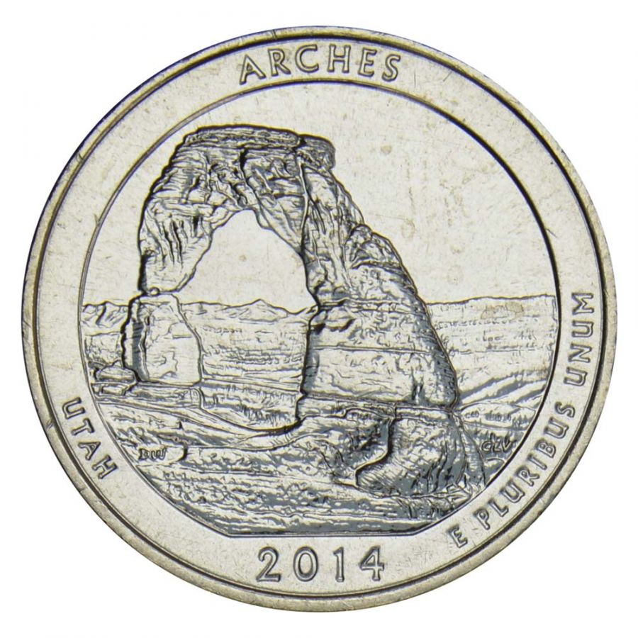 25 центов 2014 США Национальный парк Арки S
