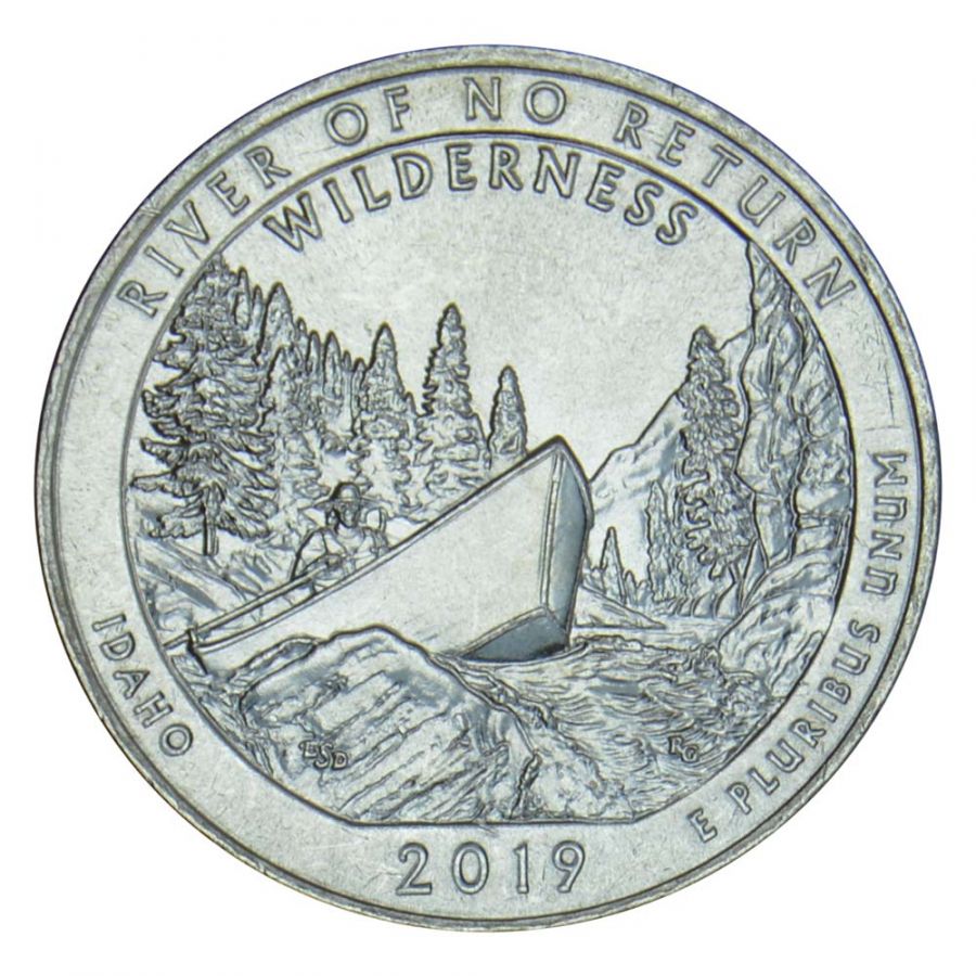 25 центов 2019 США Дикая местность - Река Фрэнк Черч (Айдахо) D