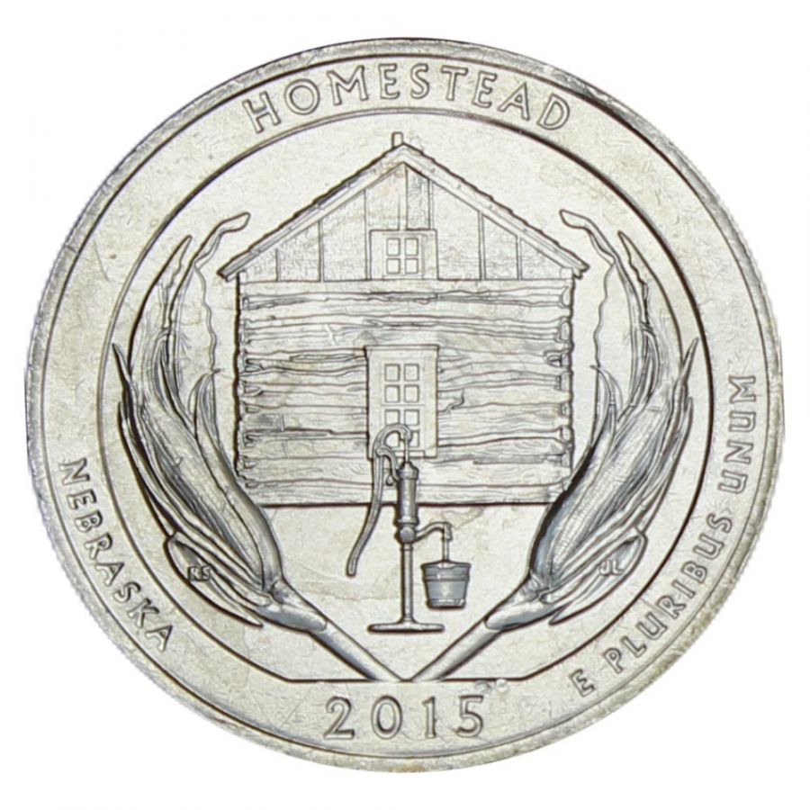 25 центов 2015 США Национальный монумент Гомстед P